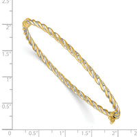 14k Two-Tone Polished Hinged Bangle Bracelet-DB630