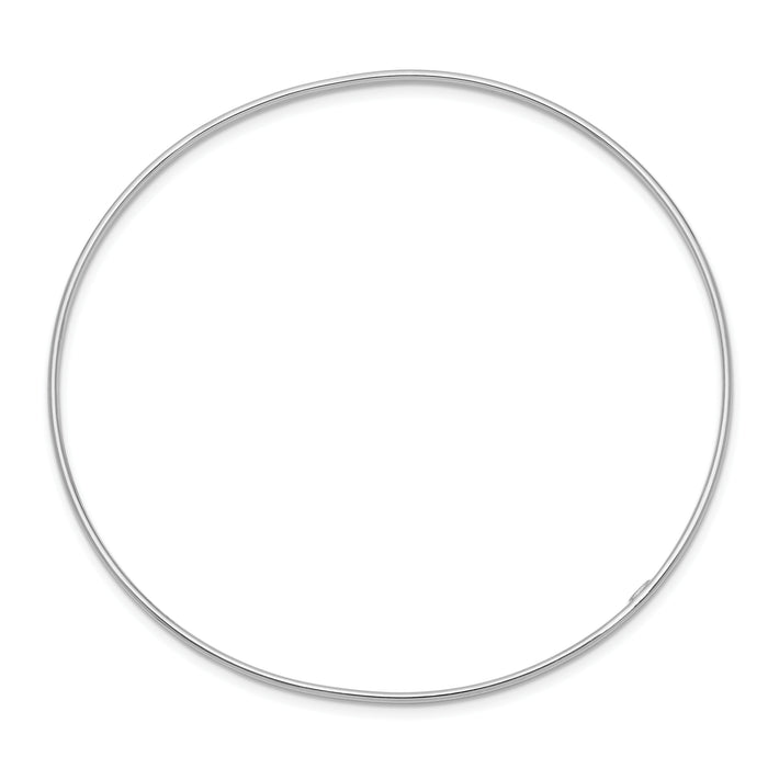14k White Gold 1.5mm Polished Slip-on Bangle Bracelet-DB631