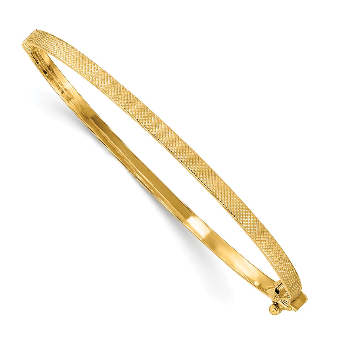 14K Textured Hinged Bangle-DB649
