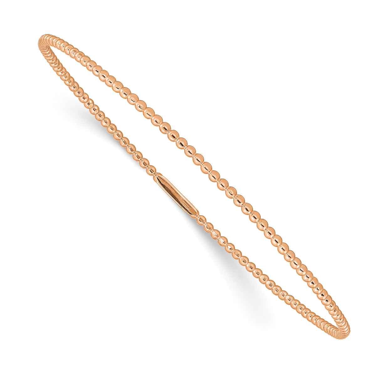 14K Rose Gold Beaded Slip-on Bangle-DB650R