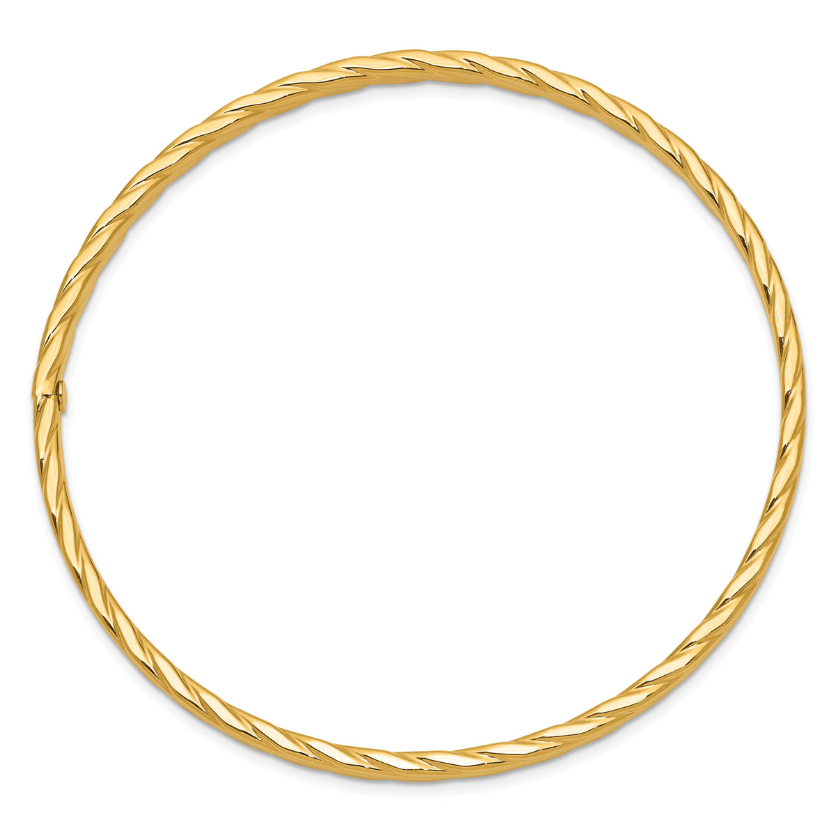14K 4mm Textured Twist Slip-on Bangle-DB651