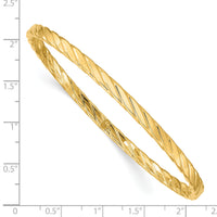 14K 4mm Textured Twist Slip-on Bangle-DB651