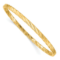 14K 4mm Textured Twist Slip-on Bangle-DB651