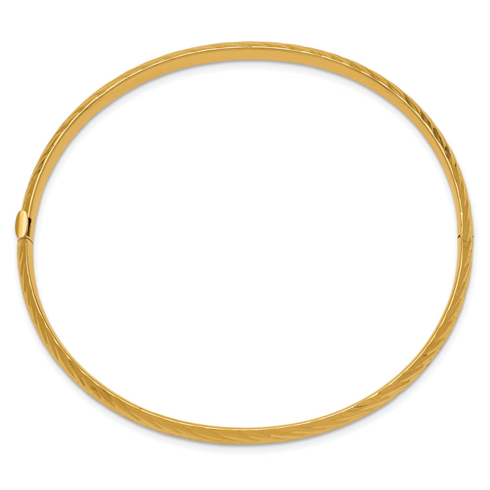 14k 3/16 Textured Hinged Bangle-DB652