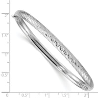 14k White Gold 3/16 Textured Hinged Bangle-DB652W