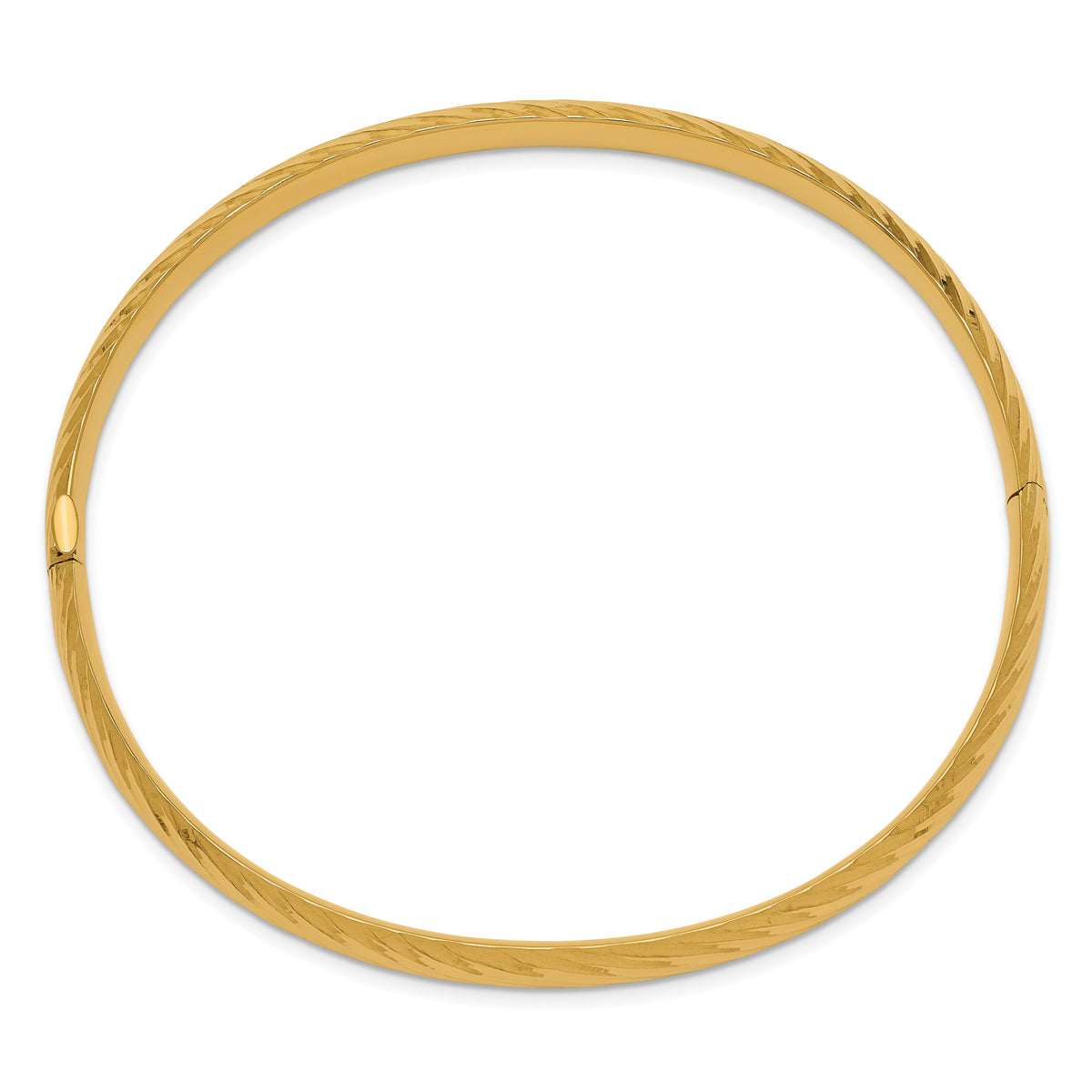 14k 4/16 Textured Hinged Bangle-DB653