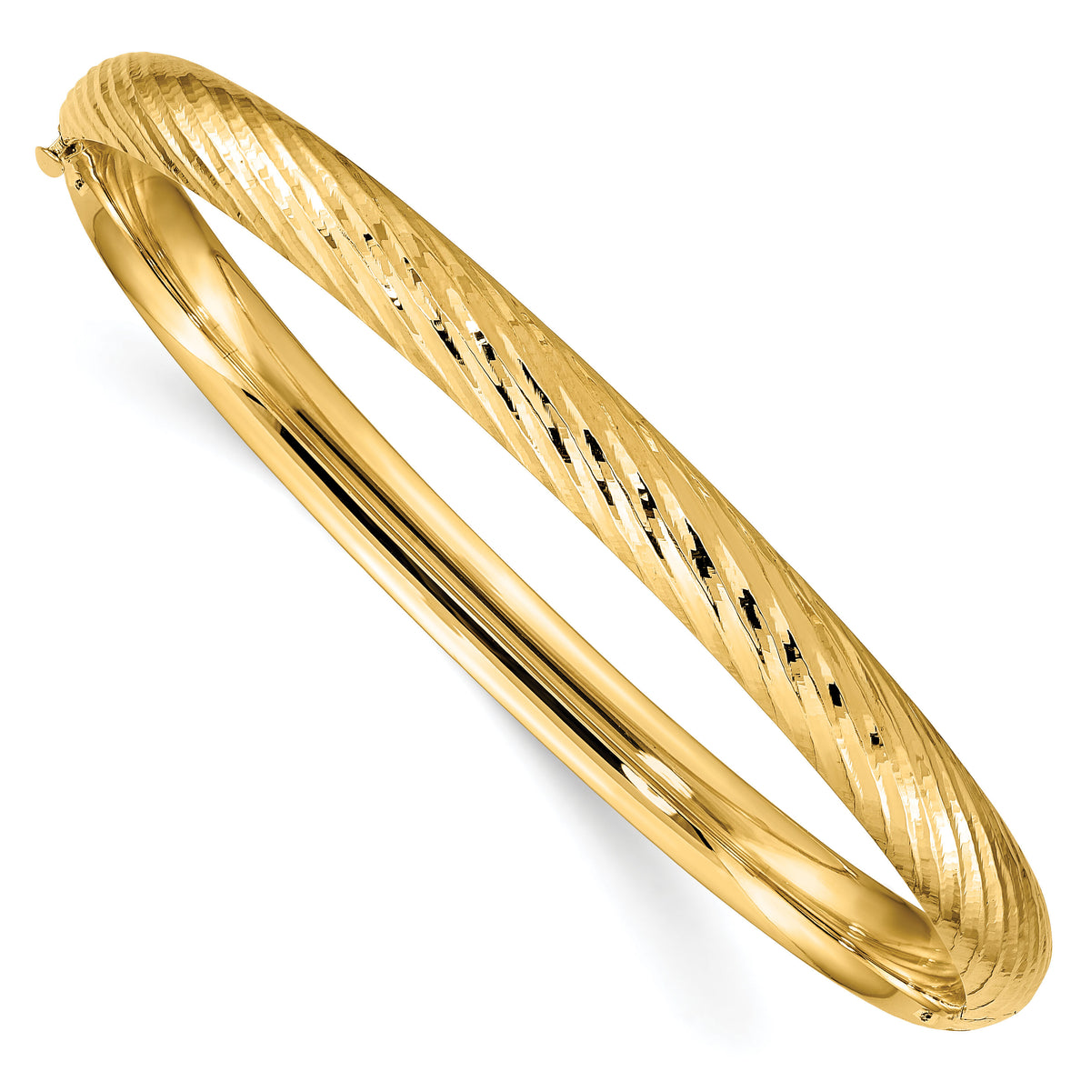 14k 4/16 Textured Hinged Bangle-DB653