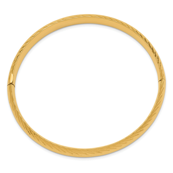 14k 5/16 Textured Hinged Bangle-DB654