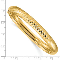 14k 5/16 Textured Hinged Bangle-DB654