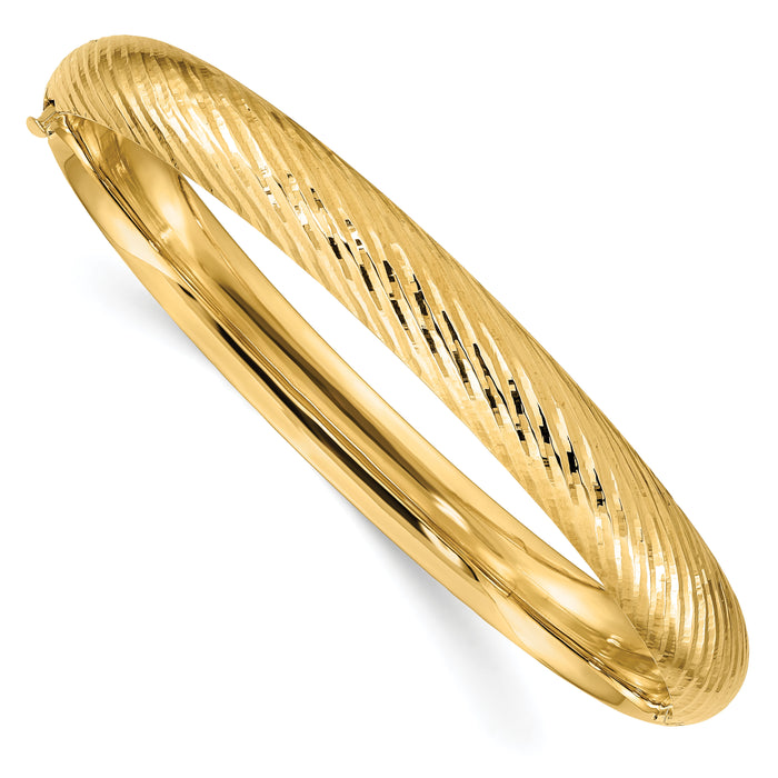 14k 5/16 Textured Hinged Bangle-DB654