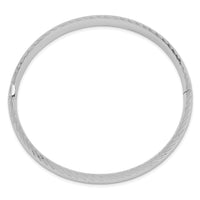 14k White Gold 5/16 Textured Hinged Bangle-DB654W