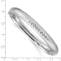 14k White Gold 5/16 Textured Hinged Bangle-DB654W