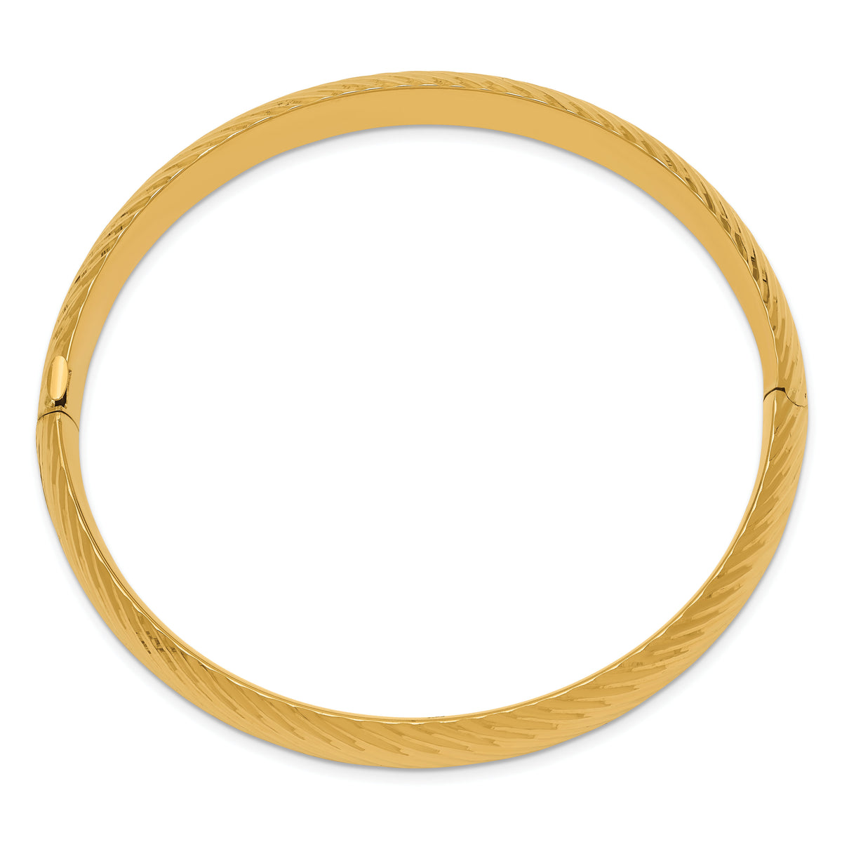 14k 7/16 Textured Hinged Bangle-DB655