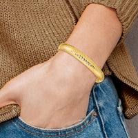 14k 7/16 Textured Hinged Bangle-DB655