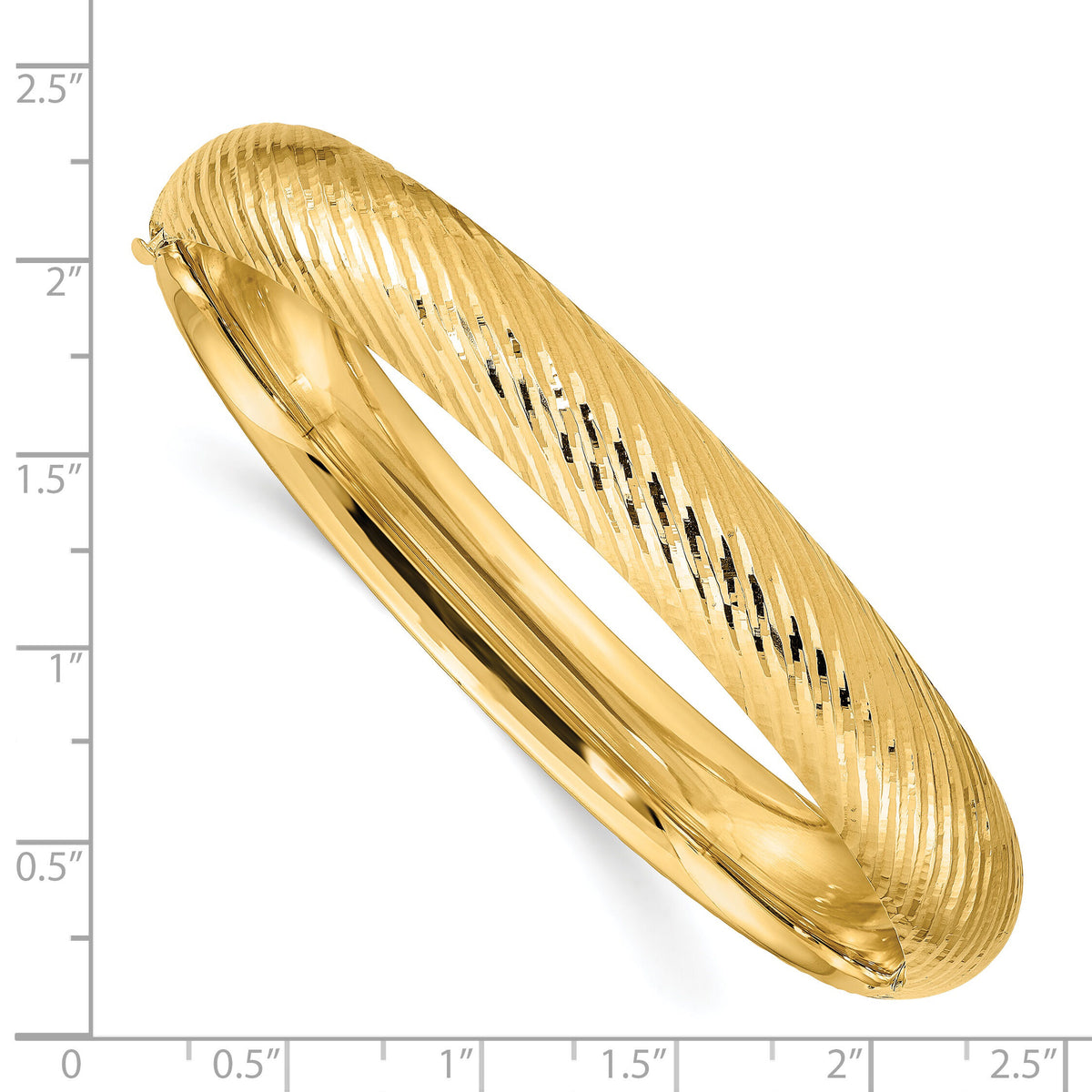 14k 7/16 Textured Hinged Bangle-DB655