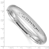 14k White Gold 7/16 Textured Hinged Bangle-DB655W