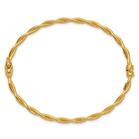 14K Yellow Gold Twisted Hinged Bangle-DB669