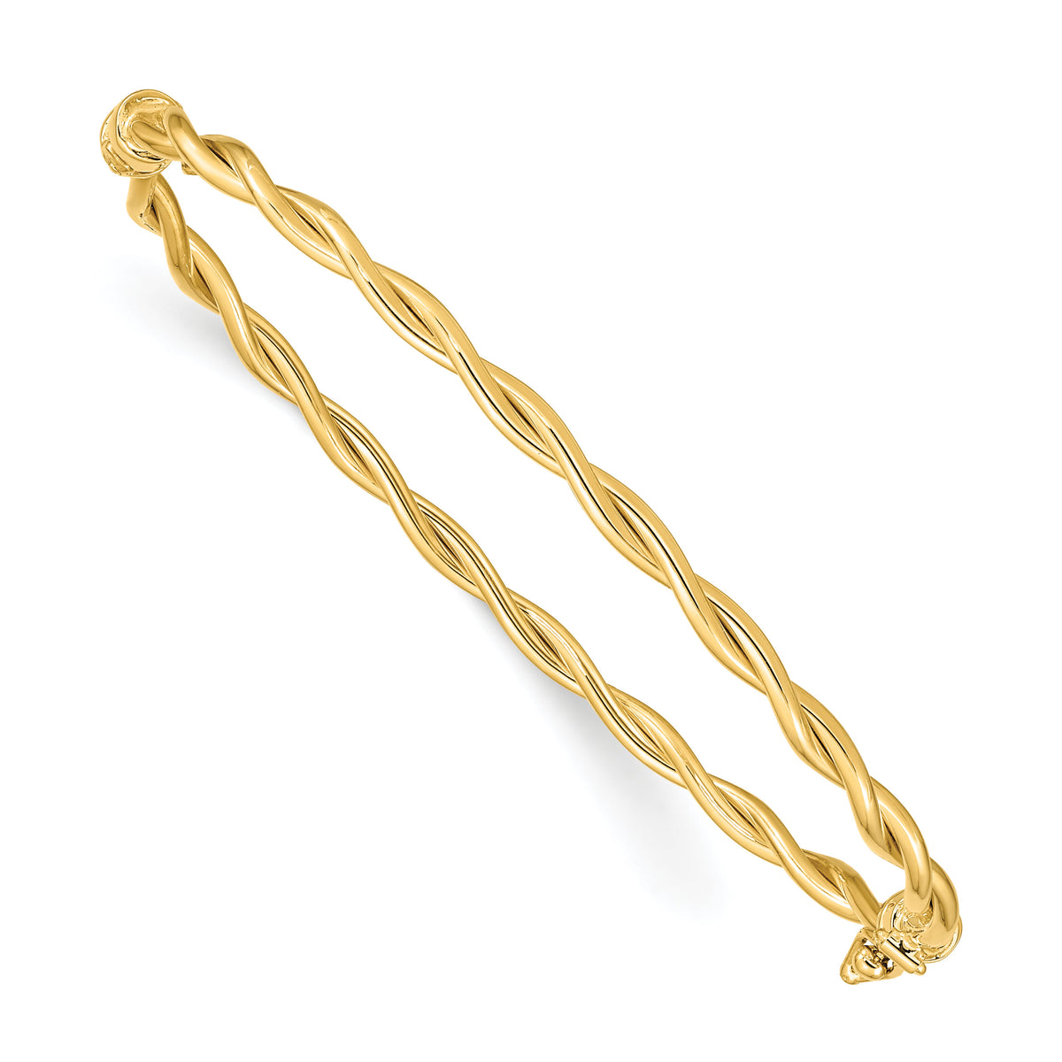 14K Yellow Gold Twisted Hinged Bangle-DB669