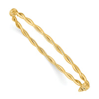 14K Yellow Gold Twisted Hinged Bangle-DB669