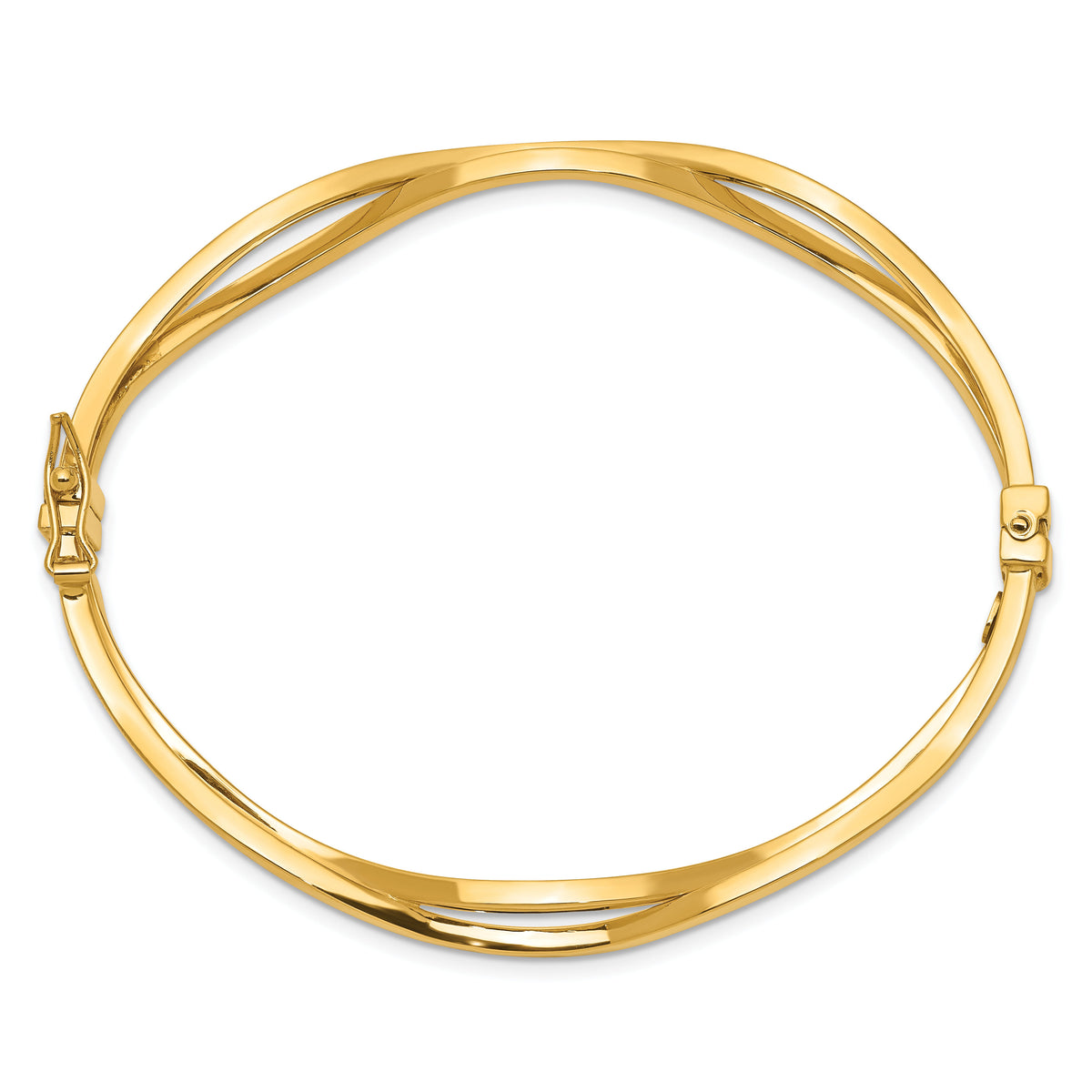 14K Yellow Gold Hinged Bangle-DB670