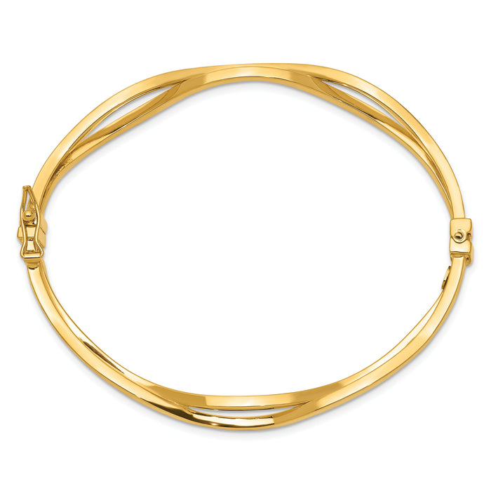 14K Yellow Gold Hinged Bangle-DB670