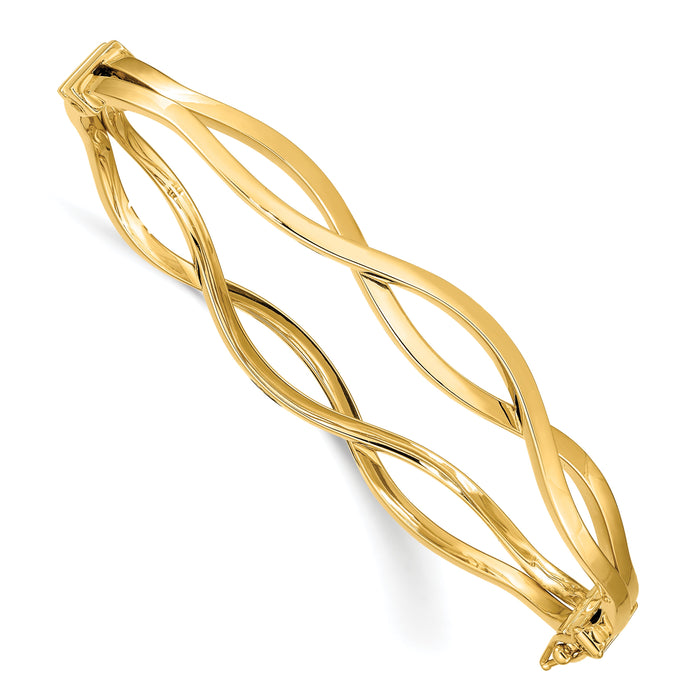 14K Yellow Gold Hinged Bangle-DB670
