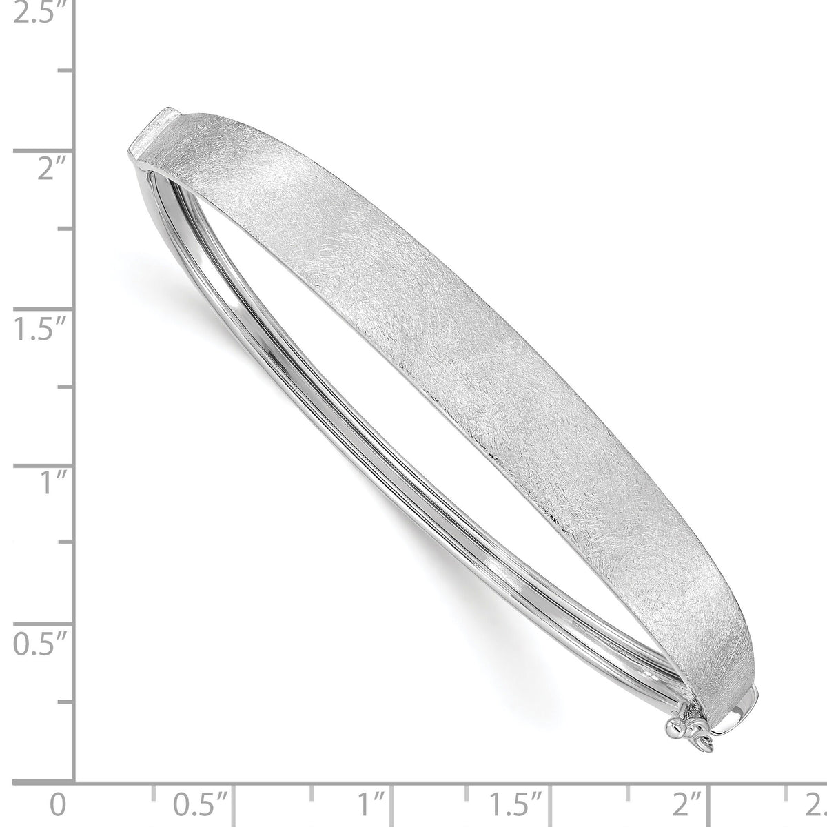 14k White Gold Satin Finish Graduated Hinged Bangle-DB673W