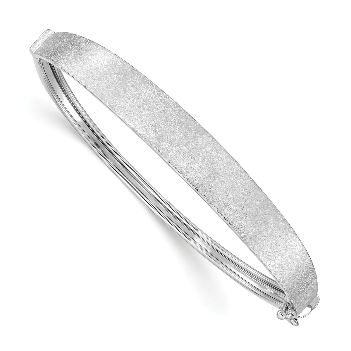 14k White Gold Satin Finish Graduated Hinged Bangle-DB673W