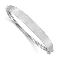 14k White Gold Satin Finish Graduated Hinged Bangle-DB673W