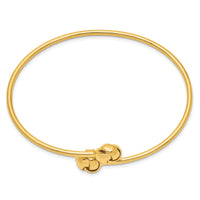 14K Polished Love Knot Flexible Bangle-DB674