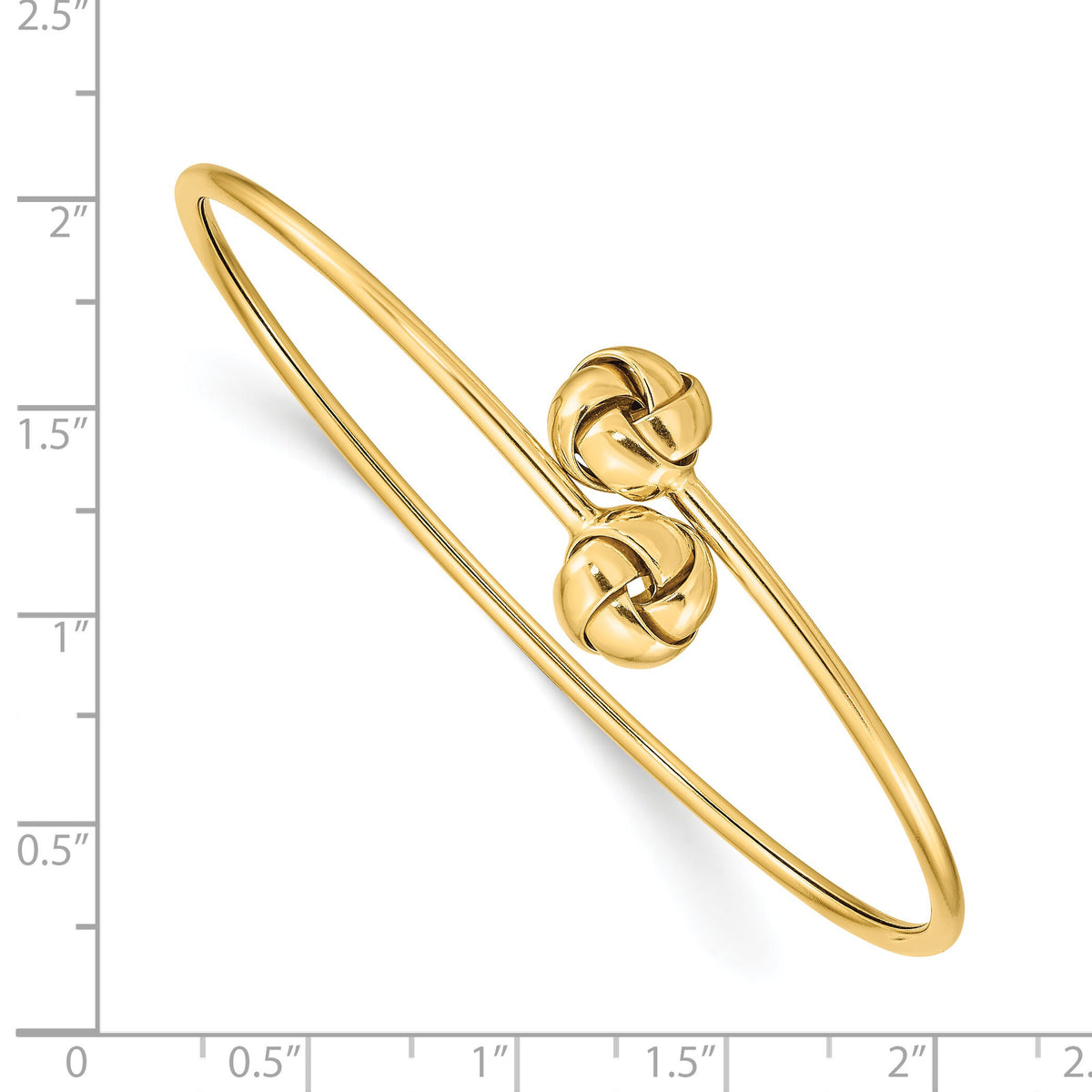 14K Polished Love Knot Flexible Bangle-DB674