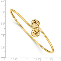 14K Polished Love Knot Flexible Bangle-DB674