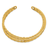 14k Polished Multi Tube Cuff Bangle-DB681