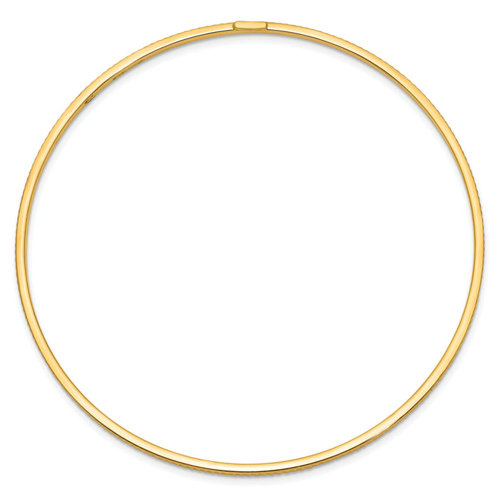 14K Textured Polished Slip-On Bangle-DB682