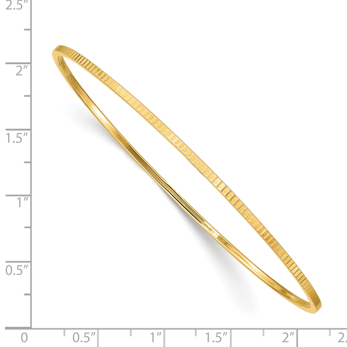 14K Textured Polished Slip-On Bangle-DB682