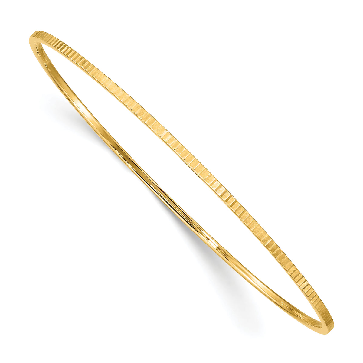 14K Textured Polished Slip-On Bangle-DB682