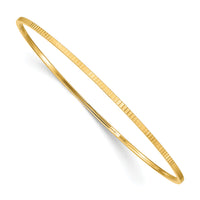 14K Textured Polished Slip-On Bangle-DB682