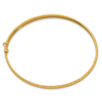 14K Satin Diamond-cut Edge Oval Flexible Bangle-DB685