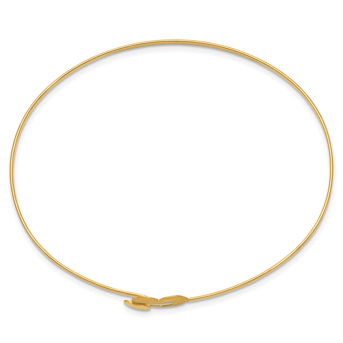14K Brushed and Polished Hearts Flexible Bangle-DB686