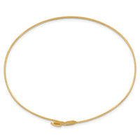 14K Brushed and Polished Hearts Flexible Bangle-DB686