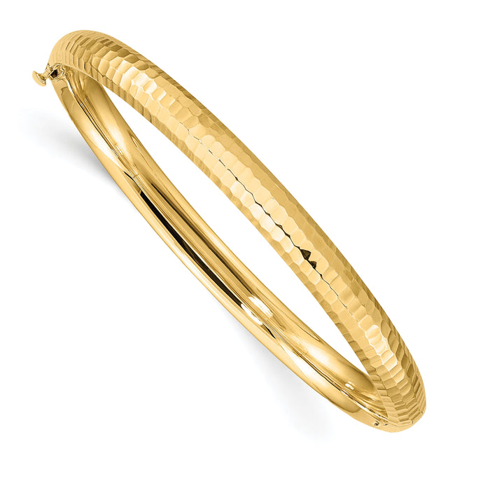 14k 3/16 Hammered Children's Hinged Bangle-DB690
