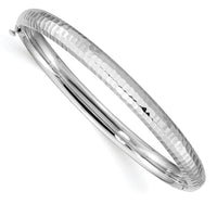 14k White Gold 3/16 Hammered Children's Hinged Bangle-DB690W