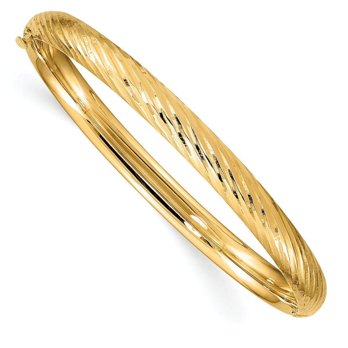 14k 3/16 Textured Children's Hinged Bangle-DB691