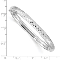 14k White Gold 3/16 Textured Children's Hinged Bangle-DB691W
