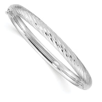 14k White Gold 3/16 Textured Children's Hinged Bangle-DB691W