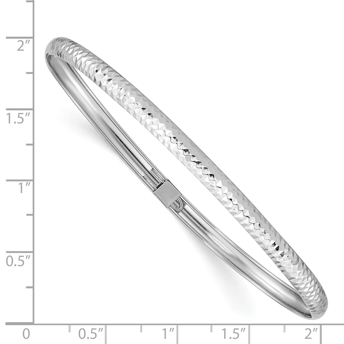 14k White Gold Textured Flexible Bangle-DB695W