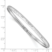 14k White Gold Textured Flexible Bangle-DB695W