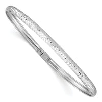 14k White Gold Textured Flexible Bangle-DB695W