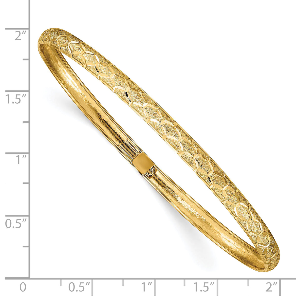 14k Hexagonal Design Diamond-cut Flexible Bangle-DB696