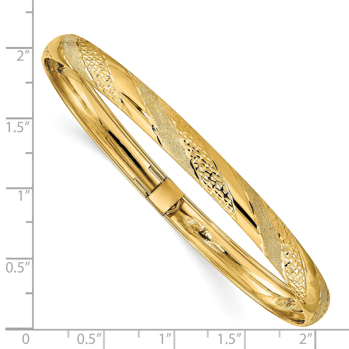 14k Twisted Diamond-cut Flexible Bangle-DB697